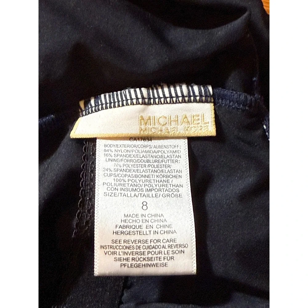 Micheal Kors' One Piece Navy Blue One Strap Bathing Suit Sz 8 EUC